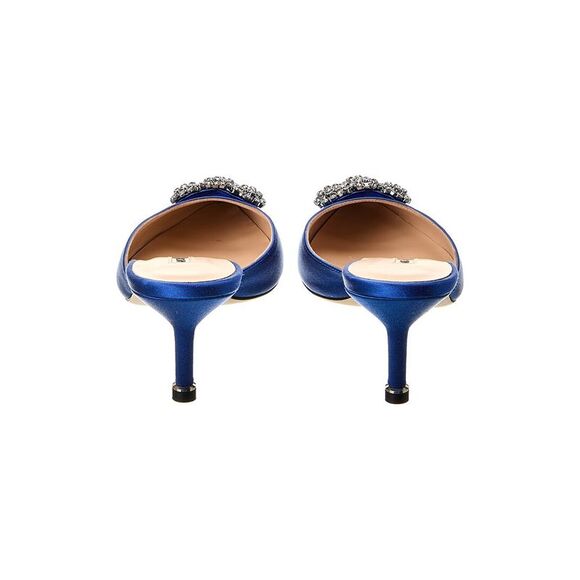 Manolo Blahnik Hangisimu 50 Satin Pump (Authentic Pre-Loved), Blue - Picture 3 of 5
